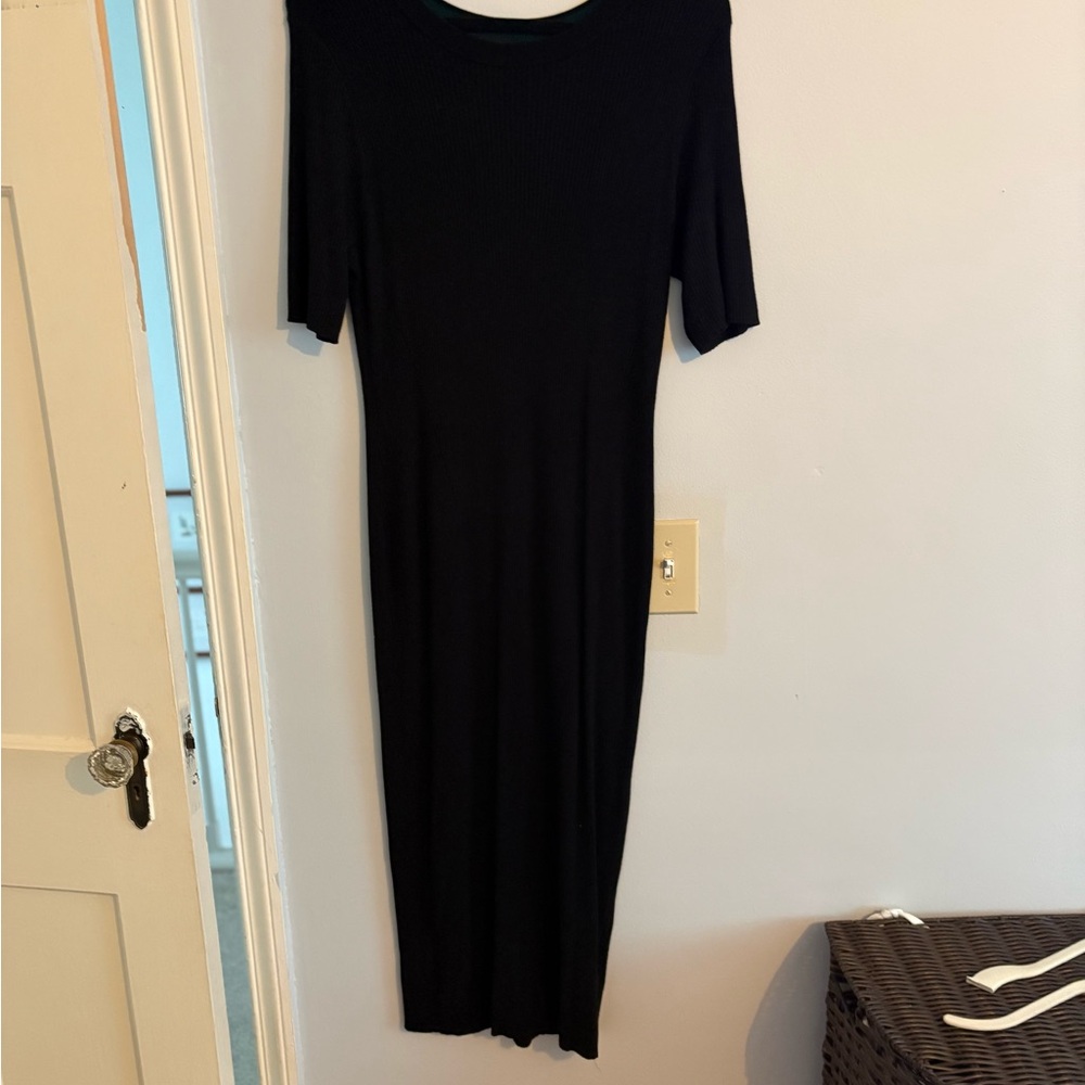 J. Crew Black Midi Sweater Dress